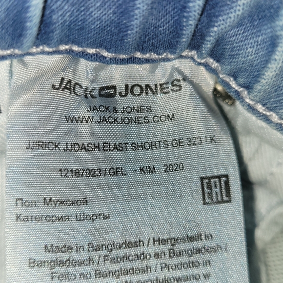 Mens Jack & Jones reg fit jjrick jjdash elast shorts denim light wash - Picture 10 of 14